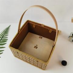 Bamboo basket manufacturer bamboo woven rice dumpling packaging basket moon cake souvenirs specifications, styles and colors can be customized