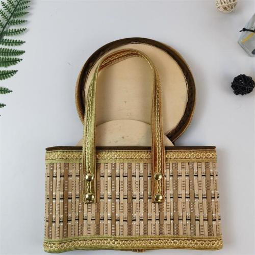 Manufacturers supply oval bamboo basket pastoral style folding basket gift packaging storage basket fruit basket wholesale