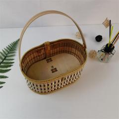 Folding bamboo basket for eggs, bamboo storage basket for hairy crabs, rice dumpling gift box, factory stock, can be customized according to requirements
