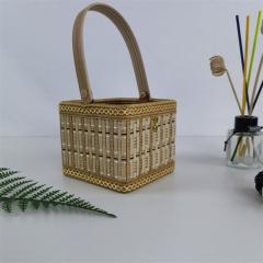 Factory direct supply folding bamboo basket for hairy crabs, bamboo crafts, hand-woven bamboo basket, portable bamboo basket for hairy crabs