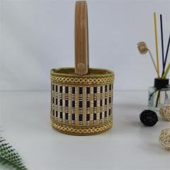 Manufacturers supply oval bamboo basket pastoral style folding basket gift packaging storage basket fruit basket wholesale