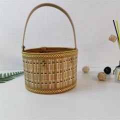 Manufacturers supply hexagonal folding bamboo basket for eggs, crabs, zongzi, local products