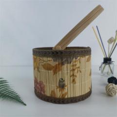 New hot-selling folding fixed packaging bamboo basket Mid-Autumn Festival moon cake hairy crab bamboo basket New Year's goods packaging bamboo basket