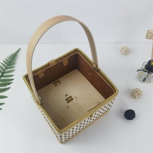 Portable foldable gift packaging bamboo basket moon cake rice dumpling bamboo basket bamboo woven bamboo basket style and color can be customized