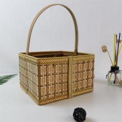 Bamboo basket manufacturer bamboo woven rice dumpling packaging basket moon cake souvenirs specifications, styles and colors can be customized