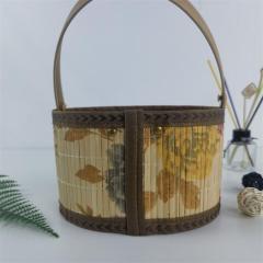 New hot-selling folding fixed packaging bamboo basket Mid-Autumn Festival moon cake hairy crab bamboo basket New Year's goods packaging bamboo basket
