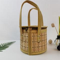 Manufacturers supply oval bamboo basket pastoral style folding basket gift packaging storage basket fruit basket wholesale