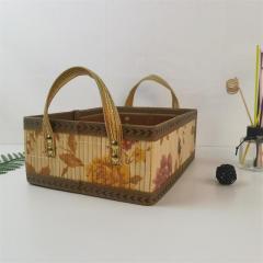 Portable round fruit gift packaging bamboo basket, bayberry egg basket, rice dumpling basket, size and color can be customized