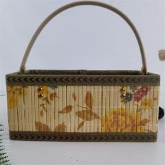 Portable round fruit gift packaging bamboo basket, bayberry egg basket, rice dumpling basket, size and color can be customized