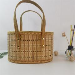 Factory direct supply of artificial woven rice dumpling bamboo basket moon cake bamboo frame local specialty bamboo basket hairy crab storage basket