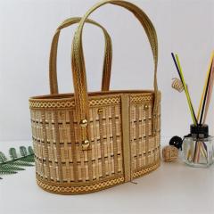 Folding bamboo basket for eggs, fruits, crabs, rice dumplings, moon cakes, gift packaging, customized in various sizes and colors