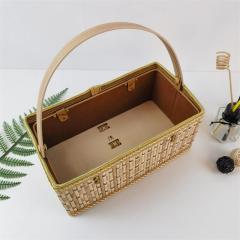 Factory direct supply folding bamboo basket Zongzi packaging basket hairy crab bamboo basket bamboo basket bamboo basket spot color can be customized