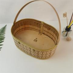 Folding bamboo basket for eggs, bamboo storage basket for hairy crabs, rice dumpling gift box, factory stock, can be customized according to requirements
