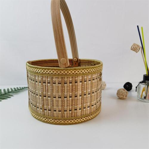 Manufacturers supply hexagonal folding bamboo basket for eggs, crabs, zongzi, local products