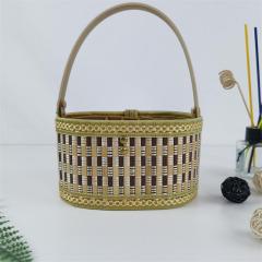 Manufacturers supply oval bamboo basket pastoral style folding basket gift packaging storage basket fruit basket wholesale