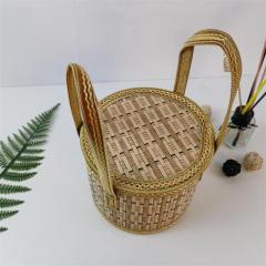 Manufacturers supply oval bamboo basket pastoral style folding basket gift packaging storage basket fruit basket wholesale