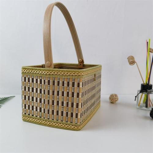 Moon cake folding bamboo basket, hairy crab bamboo storage basket, rice dumpling gift box, in stock, color and size can be customized