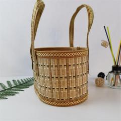 Folding bamboo basket for eggs, fruits, crabs, rice dumplings, moon cakes, gift packaging, customized in various sizes and colors