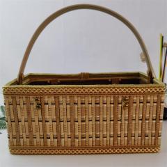 Factory direct supply folding bamboo basket Zongzi packaging basket hairy crab bamboo basket bamboo basket bamboo basket spot color can be customized