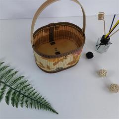 Bamboo basket portable bamboo basket sausage bacon New Year's large packaging fruit eggs hairy crab specialty gift box