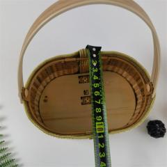 Manufacturers supply oval bamboo basket pastoral style folding basket gift packaging storage basket fruit basket wholesale