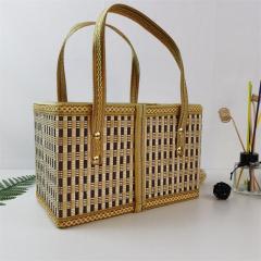Factory direct supply folding bamboo basket Zongzi packaging basket hairy crab bamboo basket bamboo basket bamboo basket spot color can be customized