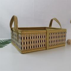 Manufacturers supply Dragon Boat Festival Zongzi Mid-Autumn Festival moon cake gift bamboo basket festival souvenir gift box support customization