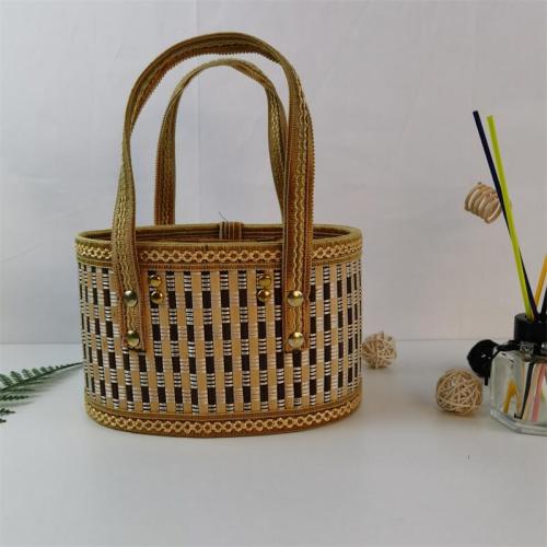 Bamboo portable fruit basket Handmade yam basket Egg basket One piece drop shipping Factory direct sales
