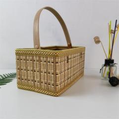 Factory direct supply folding bamboo basket Zongzi packaging basket hairy crab bamboo basket bamboo basket bamboo basket spot color can be customized
