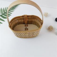 Bamboo folding hand-held bamboo basket rice dumplings moon cake gift box hairy crab egg first birthday souvenir gift packaging