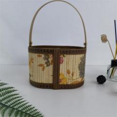 Bamboo basket portable bamboo basket sausage bacon New Year's large packaging fruit eggs hairy crab specialty gift box