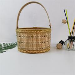 Bamboo folding hand-held bamboo basket rice dumplings moon cake gift box hairy crab egg first birthday souvenir gift packaging
