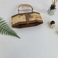 Manufacturers supply folding bamboo basket for rice dumplings, moon cakes, eggs, square bags, gift packaging, storage basket