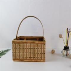 Bamboo basket manufacturer bamboo woven rice dumpling packaging basket moon cake souvenirs specifications, styles and colors can be customized