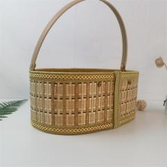 Folding bamboo basket for eggs, bamboo storage basket for hairy crabs, rice dumpling gift box, factory stock, can be customized according to requirements
