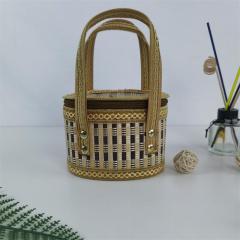 Factory direct supply folding bamboo basket Zongzi packaging basket hairy crab bamboo basket bamboo basket bamboo basket spot color can be customized
