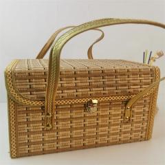 New Year's Specialty Packaging Folding Portable Bamboo Basket Hand-woven Egg and Hairy Crab Storage Basket Factory Direct Sales