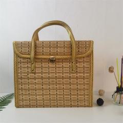Portable foldable gift packaging bamboo basket moon cake rice dumpling bamboo basket bamboo woven bamboo basket style and color can be customized