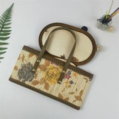 Factory direct sale bamboo woven bamboo basket portable rice dumpling packaging basket Dragon Boat Festival gift size can be customized