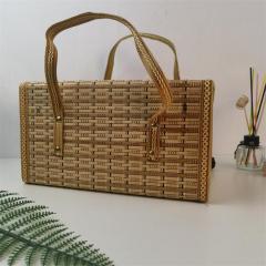 New Year's Specialty Packaging Folding Portable Bamboo Basket Hand-woven Egg and Hairy Crab Storage Basket Factory Direct Sales