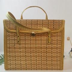 Portable foldable gift packaging bamboo basket moon cake rice dumpling bamboo basket bamboo woven bamboo basket style and color can be customized