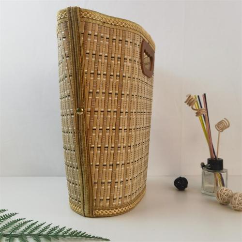 Folding bamboo basket, bamboo woven gift packaging basket, ready-made, size, color and LOGO can be customized