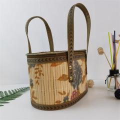 Bamboo basket manufacturer bamboo woven rice dumpling packaging basket moon cake souvenirs specifications, styles and colors can be customized