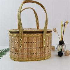 Manufacturers supply Dragon Boat Festival Zongzi Mid-Autumn Festival moon cake gift bamboo basket festival souvenir gift box support customization