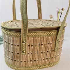 Manufacturers supply Dragon Boat Festival Zongzi Mid-Autumn Festival moon cake gift bamboo basket festival souvenir gift box support customization
