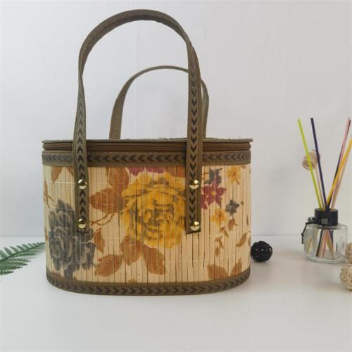 Factory direct sale bamboo woven bamboo basket portable rice dumpling packaging basket Dragon Boat Festival gift size can be customized