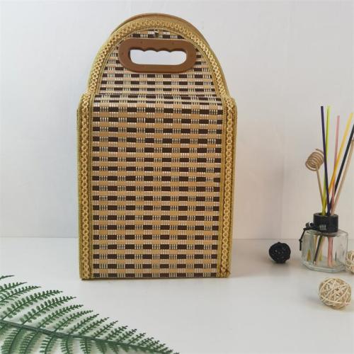 Bamboo basket with edge, fruit packaging gift box, rice dumpling woven bamboo basket, portable bamboo folding basket manufacturer