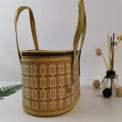 Manufacturers supply Dragon Boat Festival Zongzi Mid-Autumn Festival moon cake gift bamboo basket festival souvenir gift box support customization
