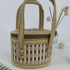 Factory direct supply folding bamboo basket Zongzi packaging basket hairy crab bamboo basket bamboo basket bamboo basket spot color can be customized