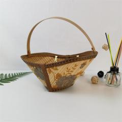Bamboo basket hand basket Zongzi moon cake sausage bacon egg packaging basket factory direct sales can be customized size